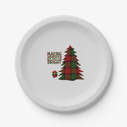 kerstboom papieren bordje (Voorkant)