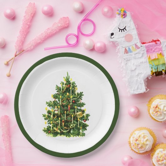 kerstboom papieren bordje (Feest)