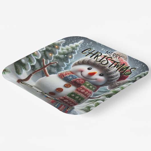 kerstboom papieren bordje (Gebogen)