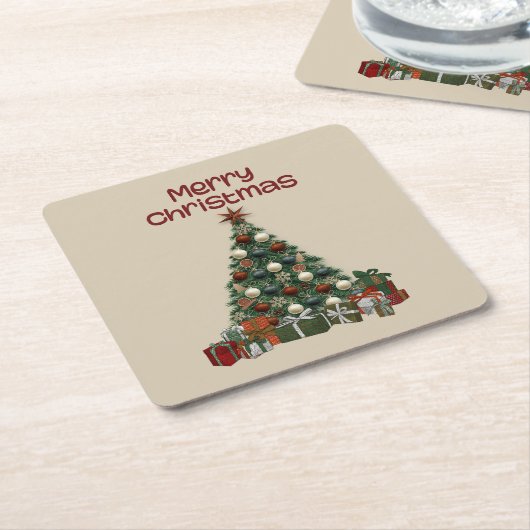 Kerstboom Papieren Onderzetter (Schuin)