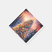 Kerstboom Papieren Servetten met Sneeuw (Hoek)
