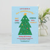 Kerstboom Party Gift Exchange Feestdagen Kaart (Staand voorkant)