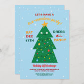 Kerstboom Party Gift Exchange Feestdagen Kaart (Voorkant / Achterkant)