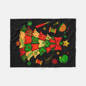 Kerstboom Patchwork Quilten Quilter Naaien L Fleece Deken (Voorkant (Horizontaal))