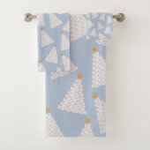 Kerstboom patroon blauw bad handdoek (Insitu)