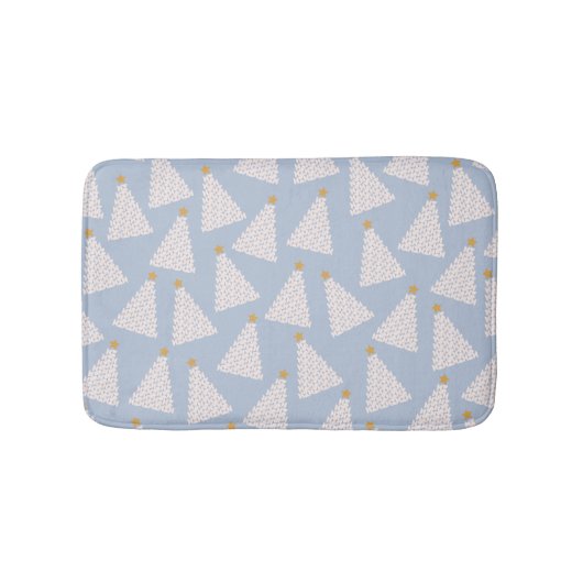 Kerstboom patroon blauw badmat (Voorkant)