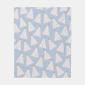 Kerstboom patroon blauw fleece deken (Voorkant)