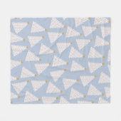 Kerstboom patroon blauw fleece deken (Voorkant (Horizontaal))