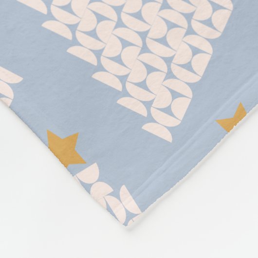 Kerstboom patroon blauw fleece deken (Hoek)