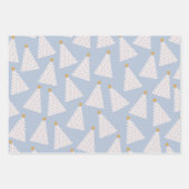 Kerstboom patroon blauw inpakpapier vel (Voorkant 3)