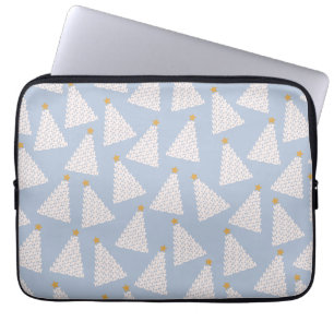 Kerstboom patroon blauw laptop sleeve