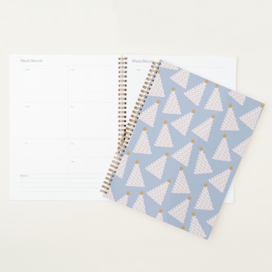 Kerstboom patroon blauw planner (Display)