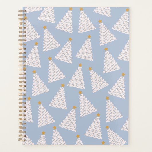 Kerstboom patroon blauw planner (Voorkant)