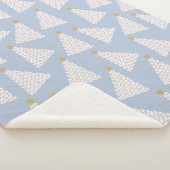 Kerstboom patroon blauw sherpa deken (3/4)