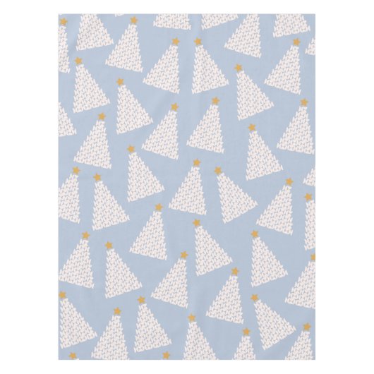Kerstboom patroon blauw tafelkleed (Voorkant)