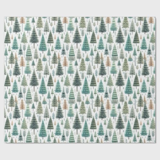 kerstboom patroon cadeaupapier (Vlak)