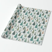 kerstboom patroon cadeaupapier (Uitgerold)