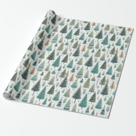 kerstboom patroon cadeaupapier 
