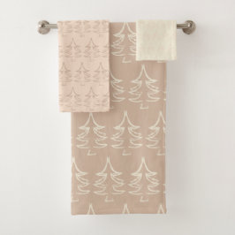Kerstboom Patroon Coffee Punch Blush Vanille Bad Handdoek