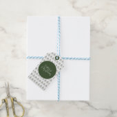 Kerstboom Patroon Dennengroen Cadeaulabel (Met Touw)