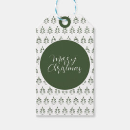 Kerstboom Patroon Dennengroen Cadeaulabel
