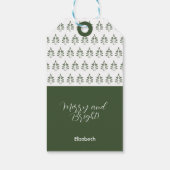 Kerstboom Patroon Dennengroen Cadeaulabel (Achterkant)