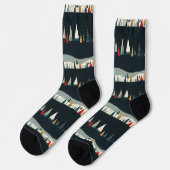 Kerstboom patroon donker sokken (Links)