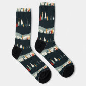 Kerstboom patroon donker sokken (Rechts)