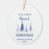 Kerstboom Patroon |Eerste getrouwde kerst Keramisch Ornament (Links)