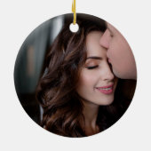 Kerstboom Patroon |Eerste getrouwde kerst Keramisch Ornament (Achterkant)