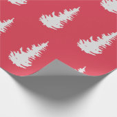 Kerstboom Patroon Elegant Rood Wit Gift Cadeaupapier (Hoek)