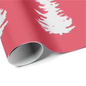 Kerstboom Patroon Elegant Rood Wit Gift Cadeaupapier (Rol Hoek)