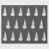 Kerstboom Patroon Elegant Zwart Wit Gift Cadeaupapier (Vlak)