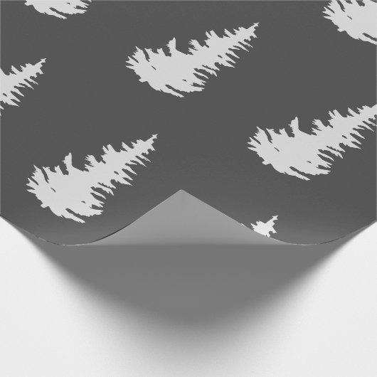 Kerstboom Patroon Elegant Zwart Wit Gift Cadeaupapier (Hoek)
