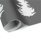 Kerstboom Patroon Elegant Zwart Wit Gift Cadeaupapier (Rol Hoek)