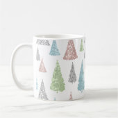 Kerstboom Patroon Elegante glitter pastel Koffiemok (Links)