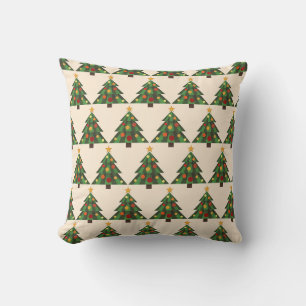 Kerstboom patroon geometrische moderne kussen
