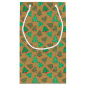 Kerstboom Patroon Gouden Brons Klein Cadeauzakje (Achterkant)