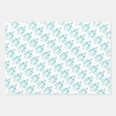 Kerstboom patroon in rood, blauw, groen inpakpapier vel (Voorkant 3)