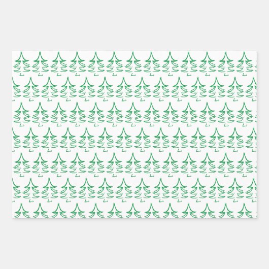 Kerstboom patroon in rood, blauw, groen inpakpapier vel (Voorkant 2)