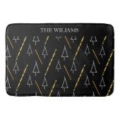 Kerstboom patroon in zwart, wit en goud badmat (Voorkant)