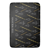 Kerstboom patroon in zwart, wit en goud badmat (Voorkant Verticaal)