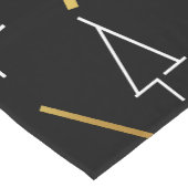 Kerstboom patroon in zwart, wit en goud korte tafelloper (Hoek)