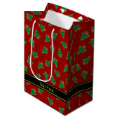 Kerstboom Patroon Medium Cadeauzakje (Voorkant Gekanteld)