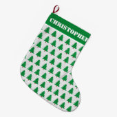 Kerstboom Patroon met aangepaste naam Grote Kerstsok (Voorkant (Hangend))