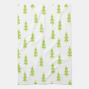 kerstboom patroon mid century modern vintage theedoek