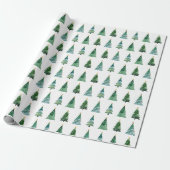 Kerstboom patroon minimalistische inpakpapier (Uitgerold)