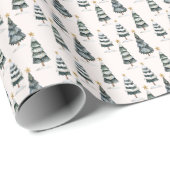 Kerstboom patroon Modern Cadeaupapier (Rol Hoek)