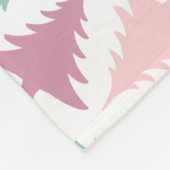 Kerstboom patroon pastel roze paarse groen fleece deken (Hoek)