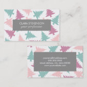 Kerstboom patroon pastel roze paarse groen visitekaartje (Voorkant / Achterkant)